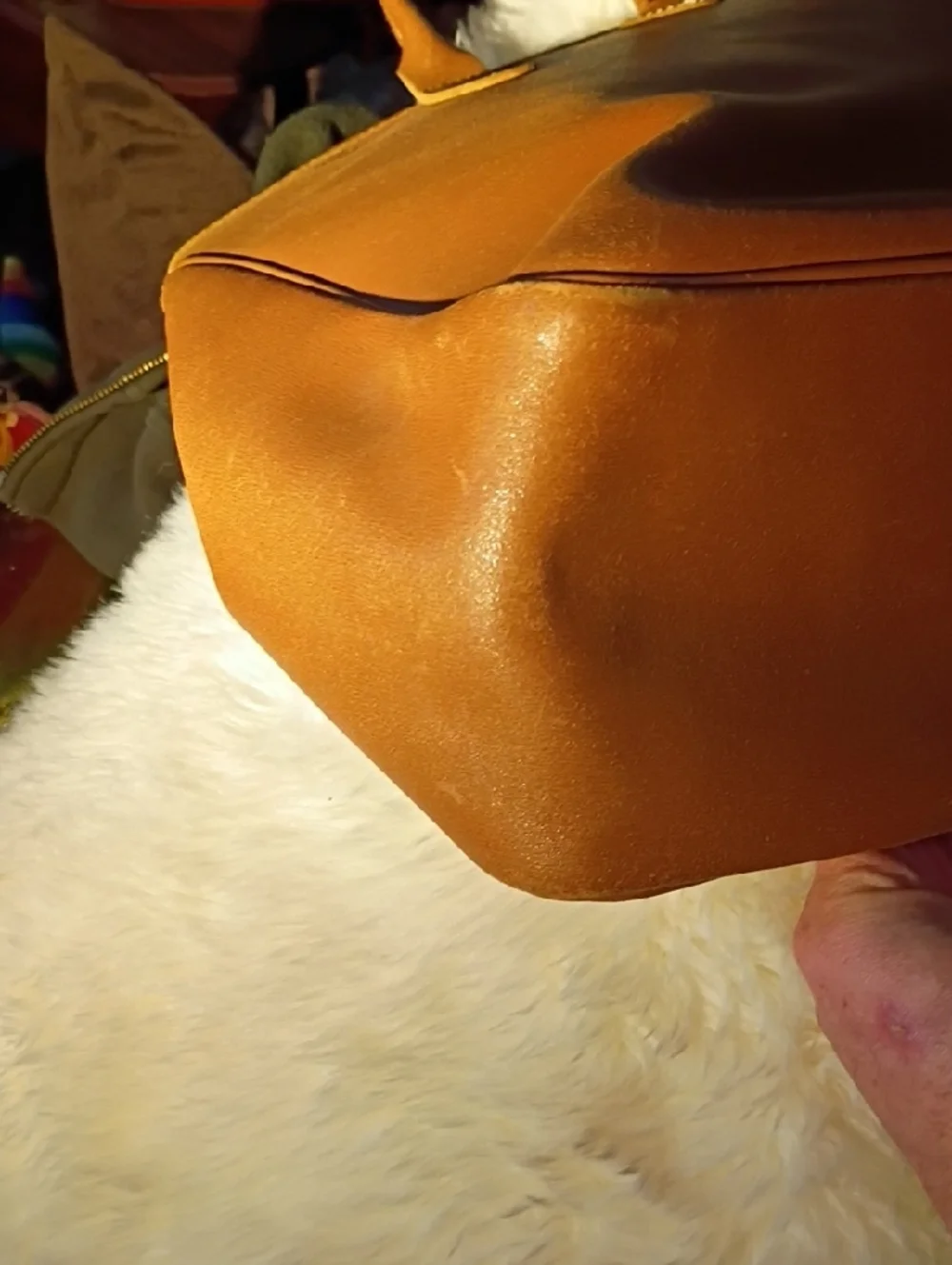 Longchamp Cognac Leather Tote with Gold Toggle - Picture 9 of 10